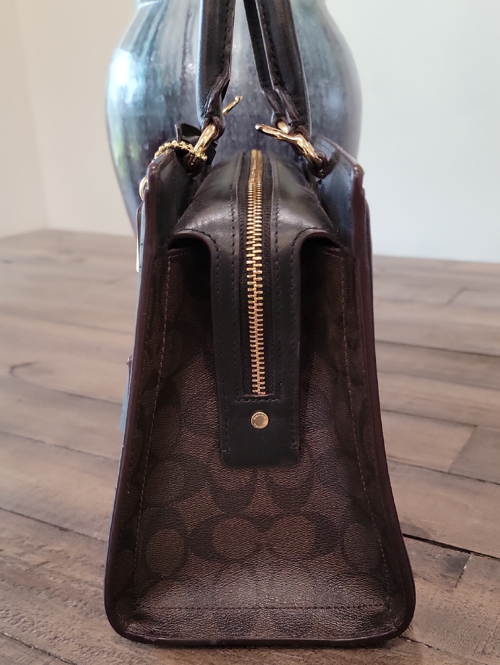 COACH Zoe Carryall Bag in Signature Canvas Print Floral Embroidery w/ lock & key - Picture 8 of 11
